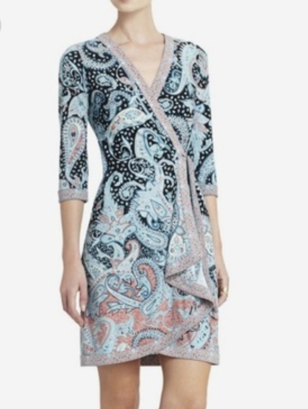BCBGMaxAzaria Paisley Wrap Dress